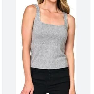 SHEIN Women’s Heather Gray Square Neckline Tank Top Size Small